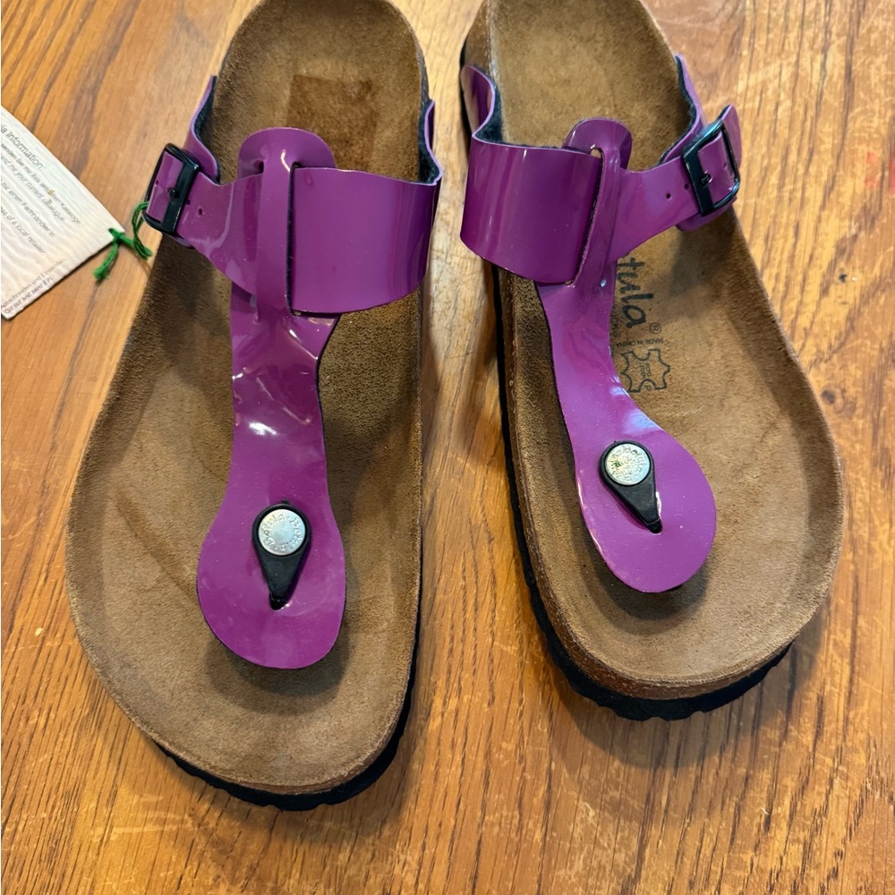 BNWT Betula Birkenstock Purple Sandals with Adjustable Straps size 42 women’s 11